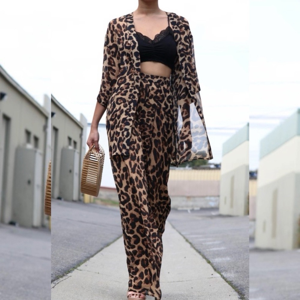 Leopard Cheetah Two Piece Pant Set 🐆